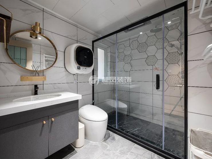 卫生间浴室石材拉槽设计装修效果图