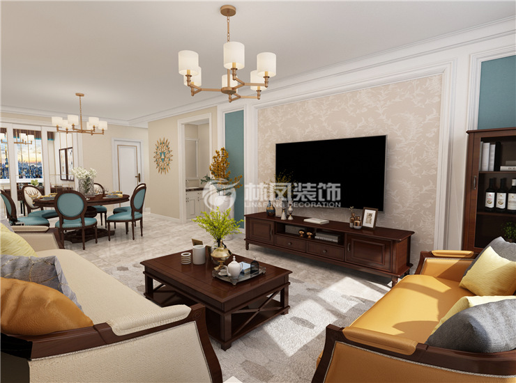 美式风格客厅沙发搭配装修效果图