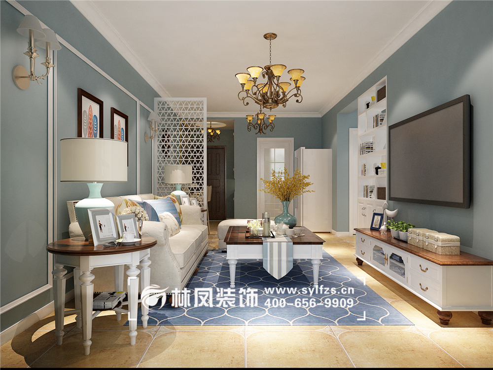 金地艺境-75平-美式风格-客厅3.jpg