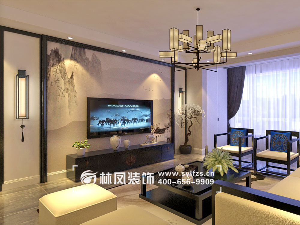坤泰新界-150平-新中式风格-客厅1.jpg