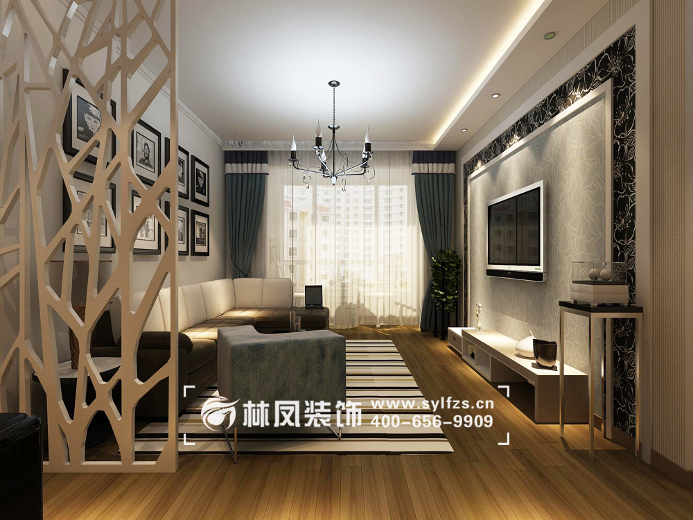 石屹-克莱枫丹106㎡现代风格-客厅4.jpg