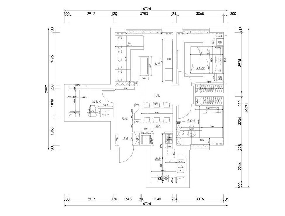 奥园会展广场-88㎡-黑白灰风格-平面图.jpg