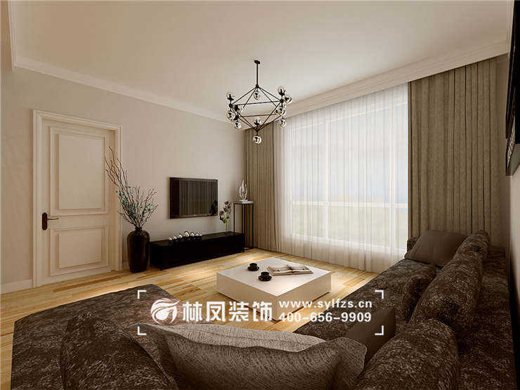 尤纯博-保利五月花-简约风格-133㎡-客厅电视背景墙.jpg