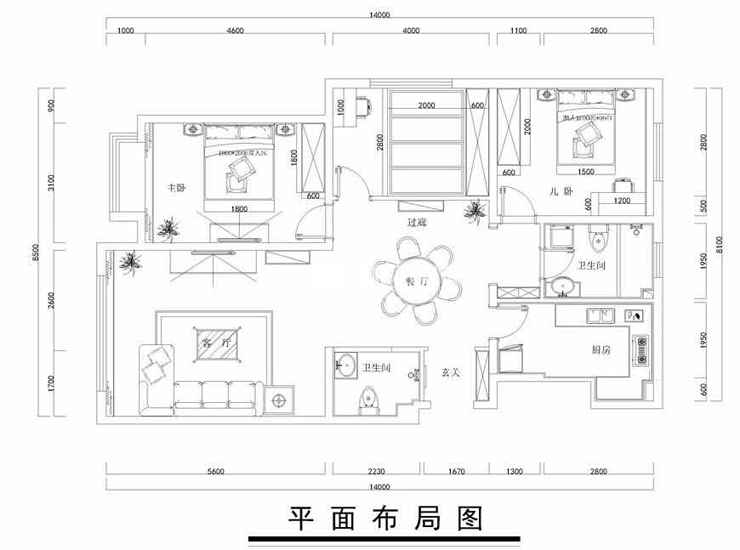 航天大学家属楼-140平-中式风格-平面图.jpg