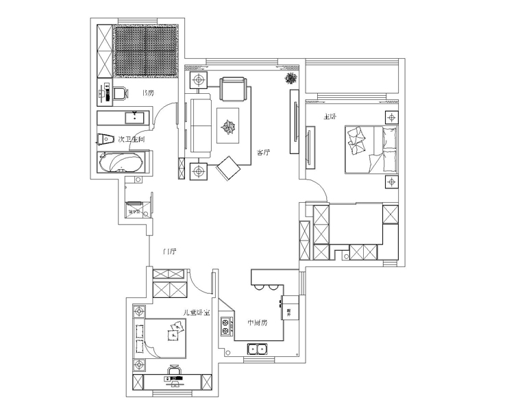 保利茉莉公馆-122平-现代风格-户型图.jpg