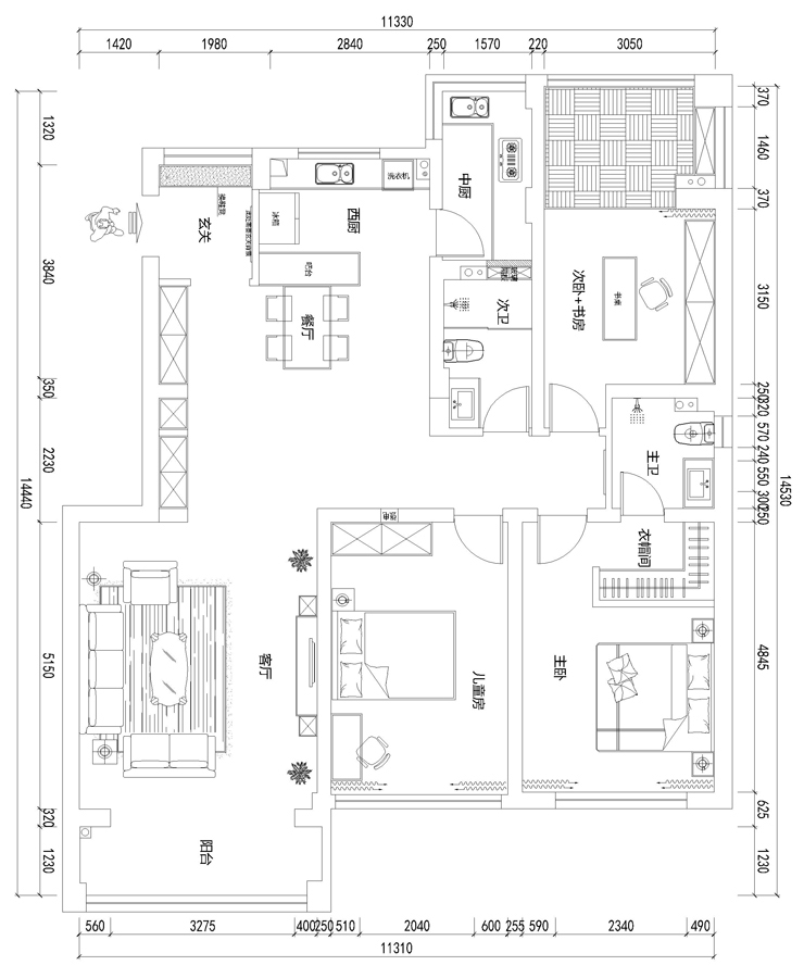 城建璞邸-137㎡-中式风格--平面图.jpg